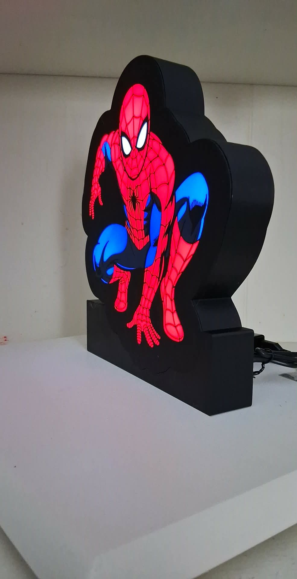 spiderman LED light box – custom 3D printed – Lit Layer Creations